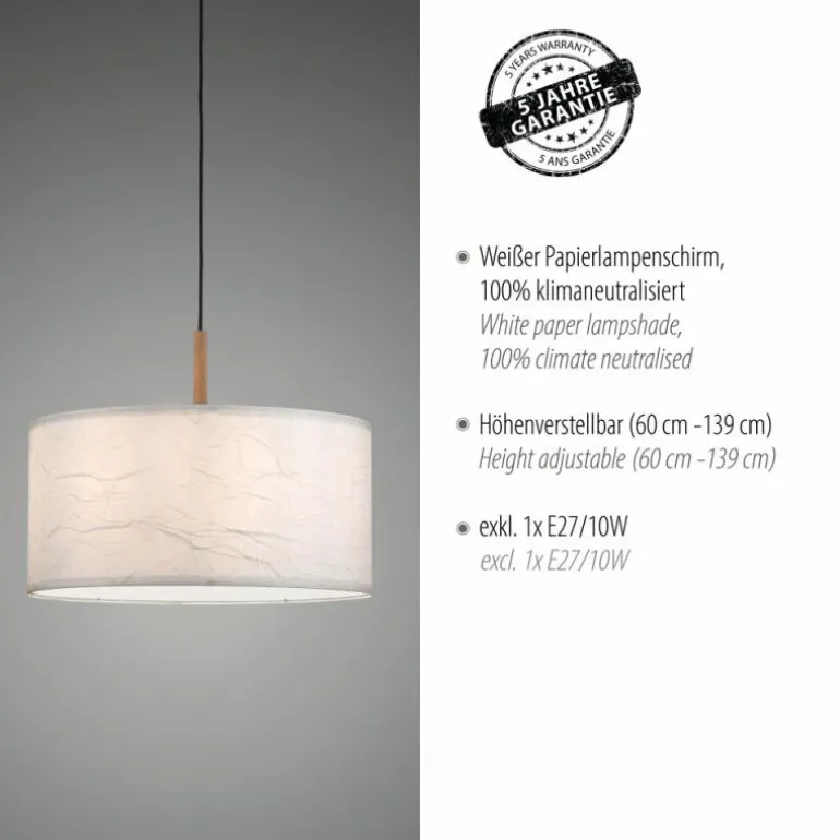 Suspension Leuchten-Direkt GREEN SOFIE Écru, Noir, 1 lumière