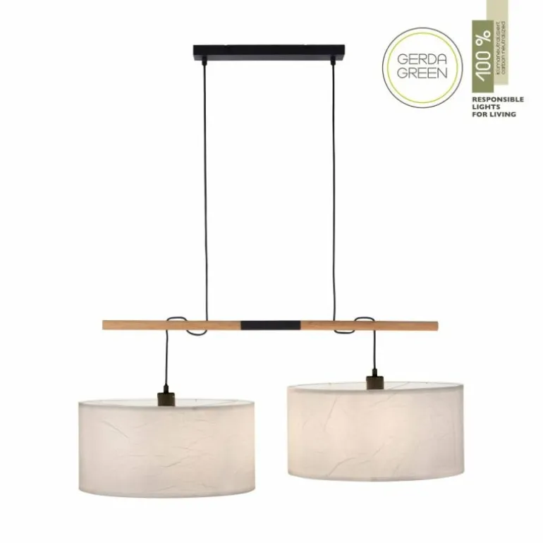 Suspension Leuchten-Direkt GREEN SOFIE Écru, Noir, 2 lumières