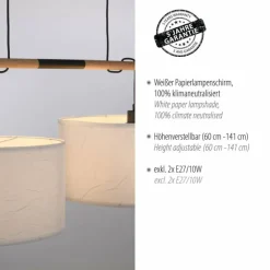 Suspension Leuchten-Direkt GREEN SOFIE Écru, Noir, 2 lumières