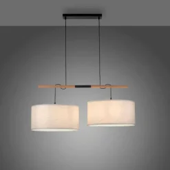 Suspension Leuchten-Direkt GREEN SOFIE Écru, Noir, 2 lumières