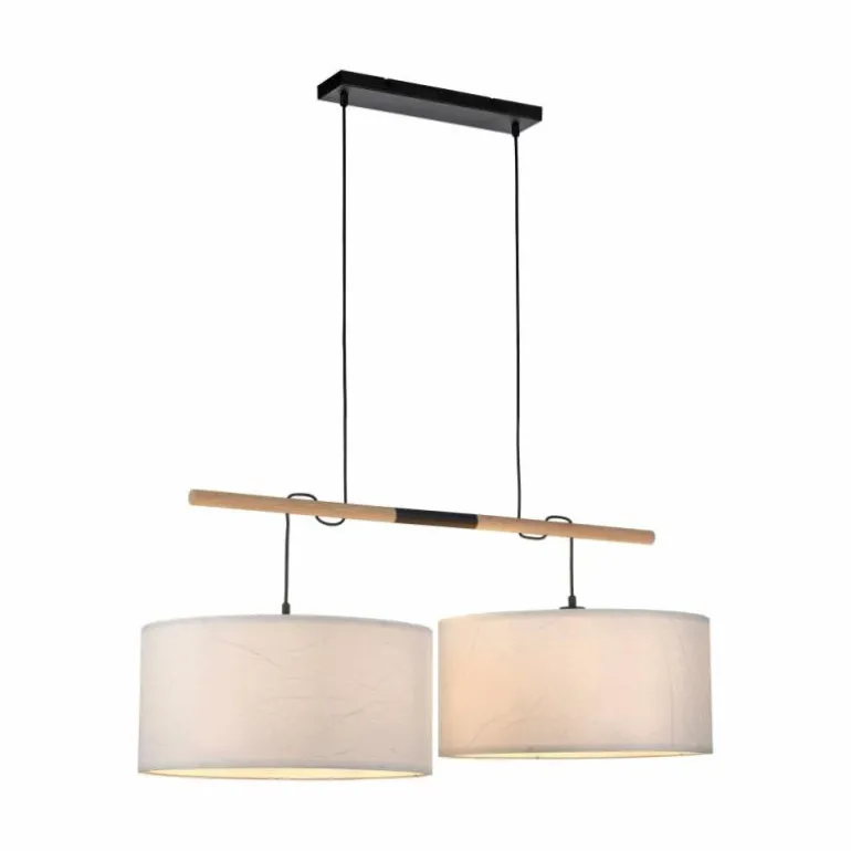 Suspension Leuchten-Direkt GREEN SOFIE Écru, Noir, 2 lumières