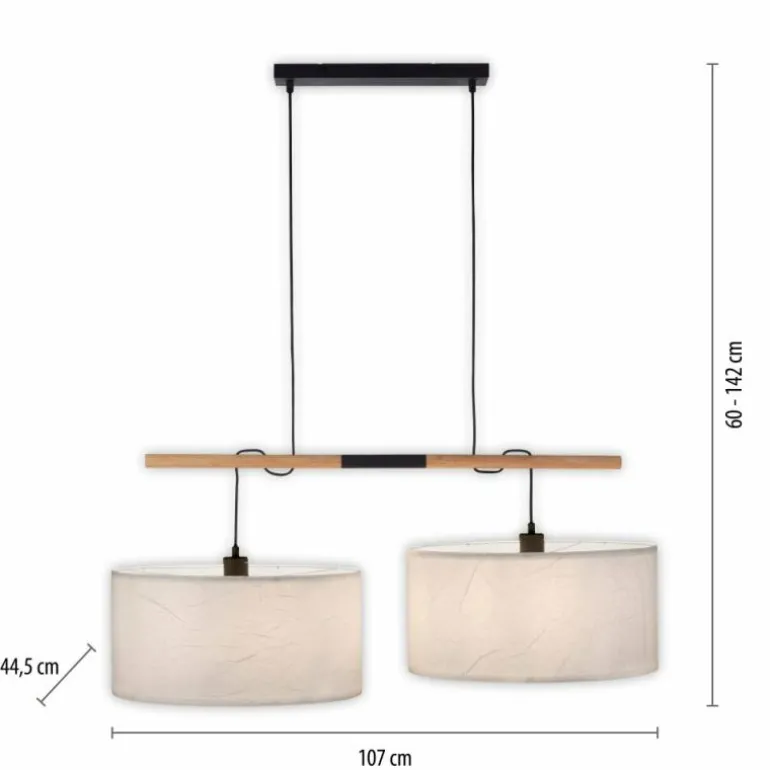 Suspension Leuchten-Direkt GREEN SOFIE Écru, Noir, 2 lumières