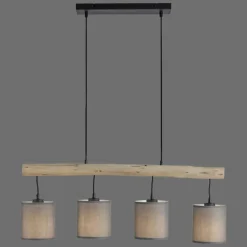 Suspension Leuchten-Direkt GREEN TRIBU Écru, Noir, 4 lumières