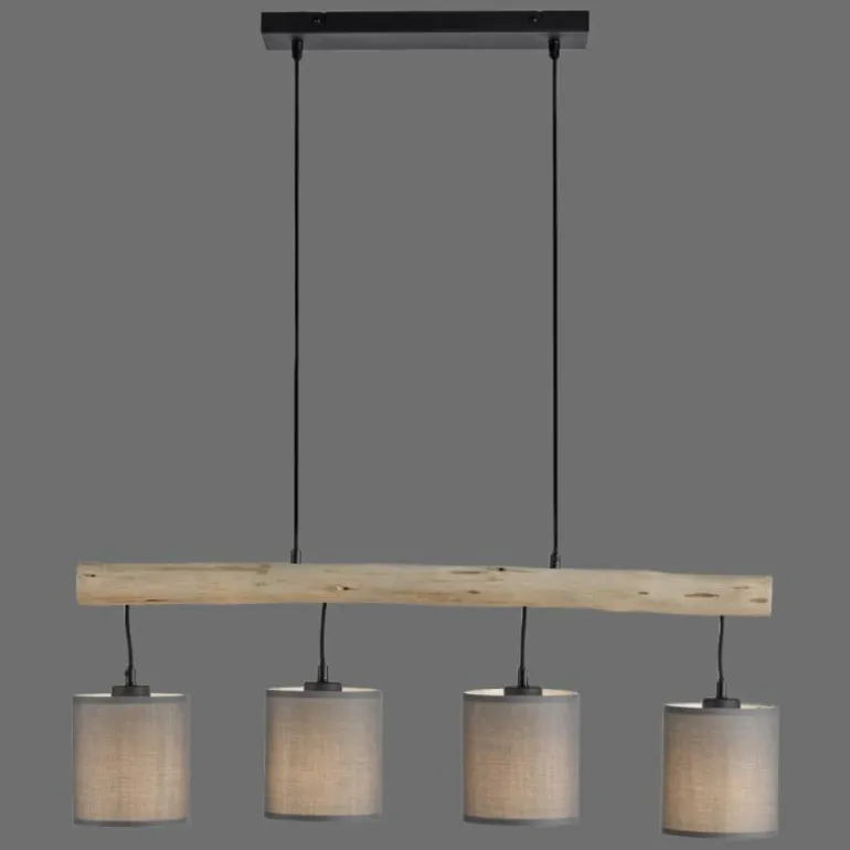 Suspension Leuchten-Direkt GREEN TRIBU Écru, Noir, 4 lumières