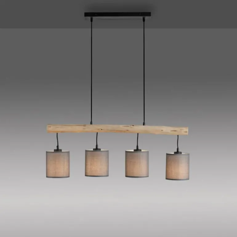 Suspension Leuchten-Direkt GREEN TRIBU Écru, Noir, 4 lumières