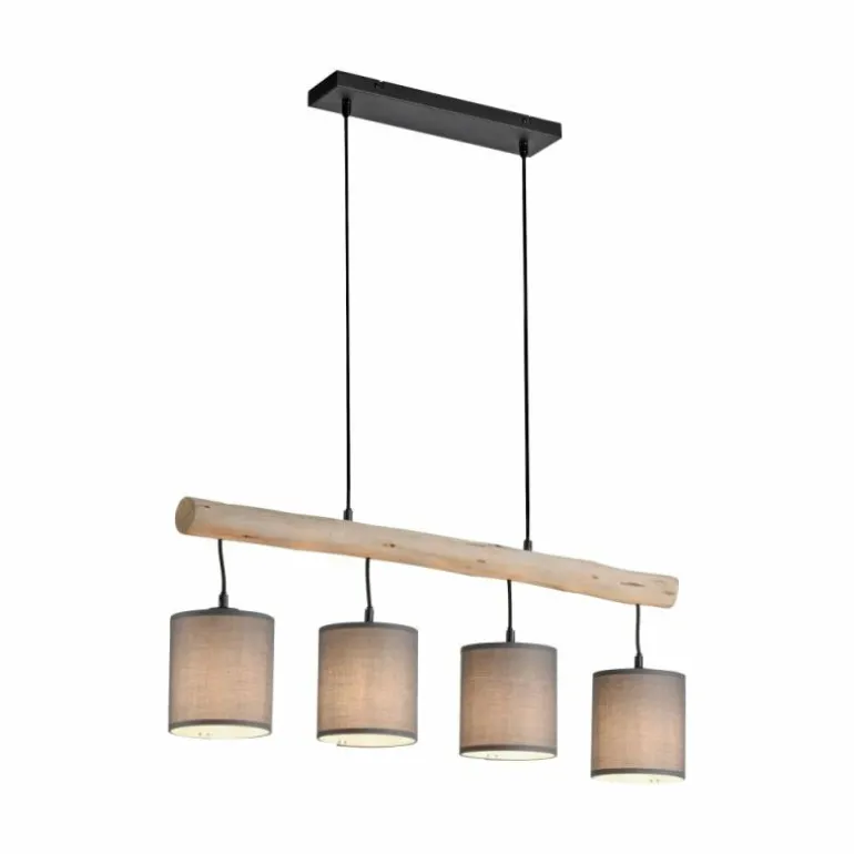 Suspension Leuchten-Direkt GREEN TRIBU Écru, Noir, 4 lumières