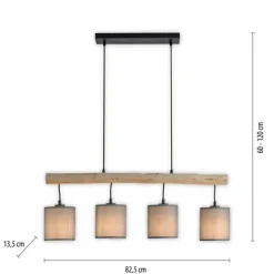 Suspension Leuchten-Direkt GREEN TRIBU Écru, Noir, 4 lumières