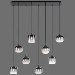 Suspension Leuchten-Direkt ZEA Noir, 8 lumières