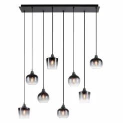 Suspension Leuchten-Direkt ZEA Noir, 8 lumières