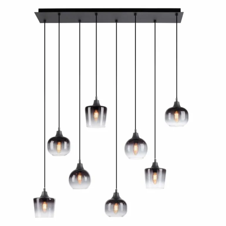 Suspension Leuchten-Direkt ZEA Noir, 8 lumières