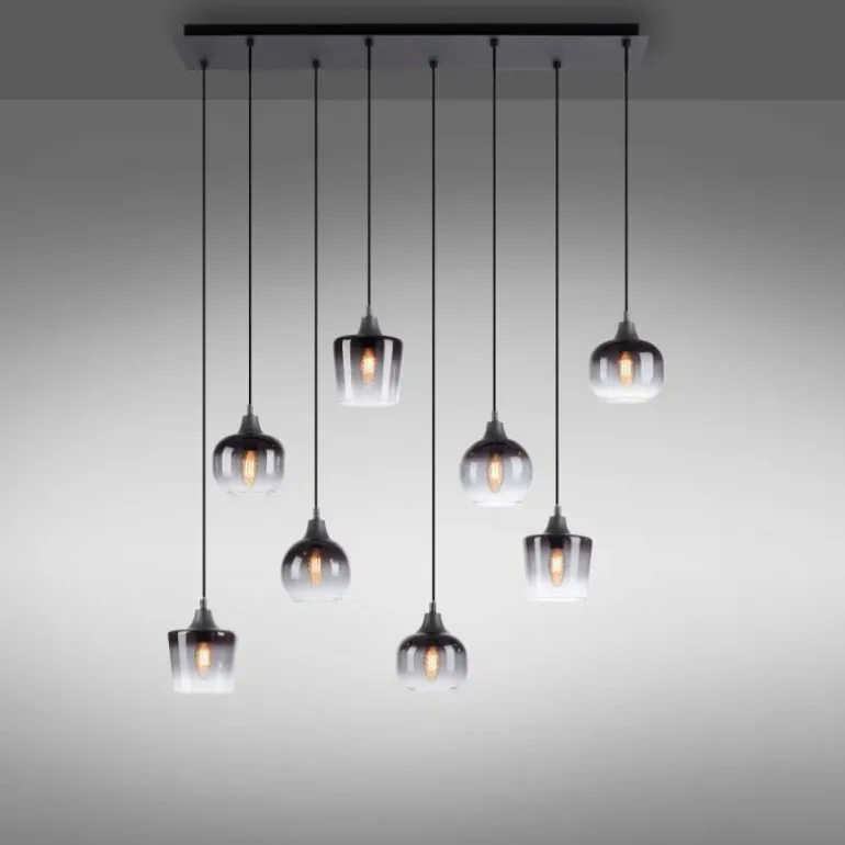 Suspension Leuchten-Direkt ZEA Noir, 8 lumières