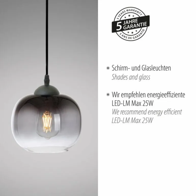 Suspension Leuchten-Direkt ZEA Noir, 1 lumière