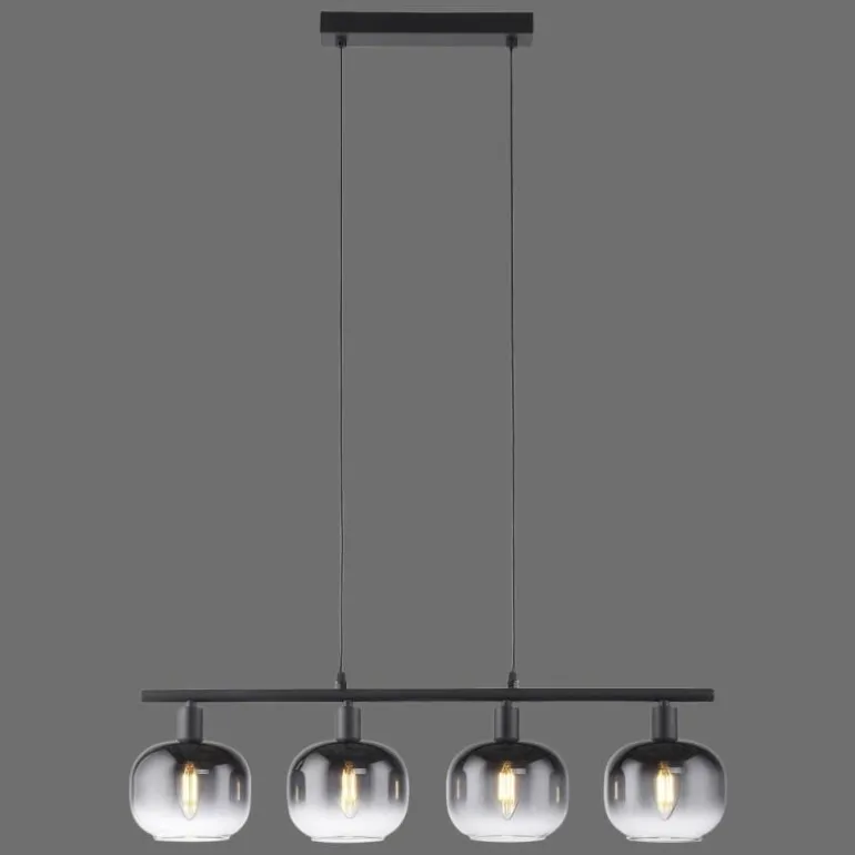 Suspension Leuchten-Direkt ZEA Noir, 4 lumières