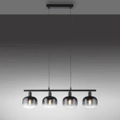 Suspension Leuchten-Direkt ZEA Noir, 4 lumières