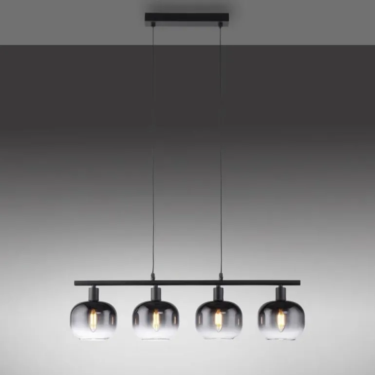 Suspension Leuchten-Direkt ZEA Noir, 4 lumières