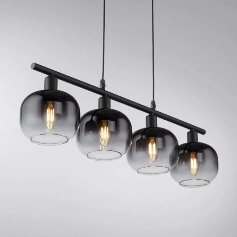 Suspension Leuchten-Direkt ZEA Noir, 4 lumières