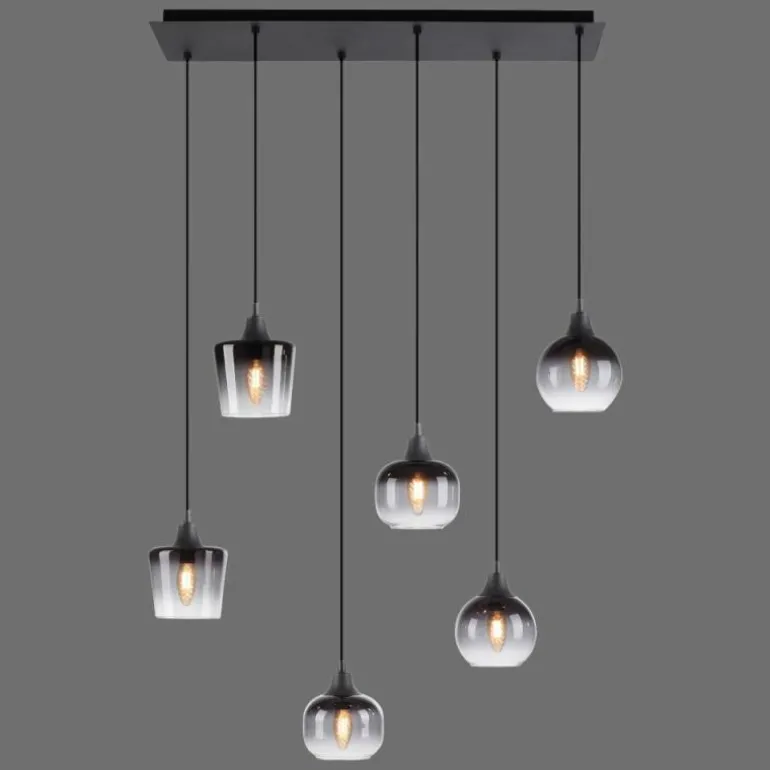 Suspension Leuchten-Direkt ZEA Noir, 6 lumières