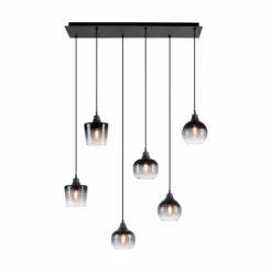 Suspension Leuchten-Direkt ZEA Noir, 6 lumières