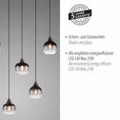 Suspension Leuchten-Direkt ZEA Noir, 6 lumières