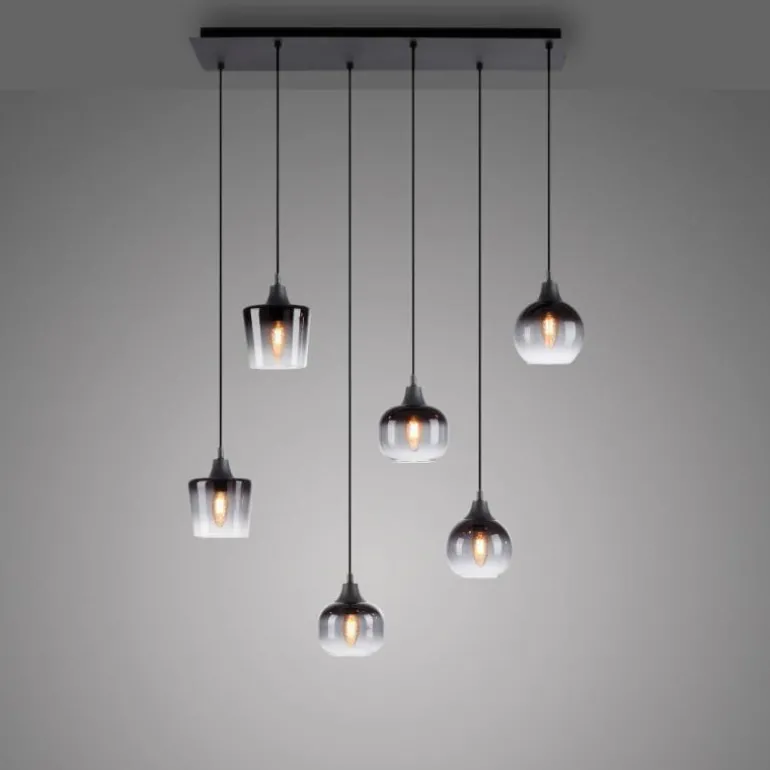 Suspension Leuchten-Direkt ZEA Noir, 6 lumières