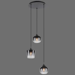 Suspension Leuchten-Direkt ZEA Noir, 3 lumières