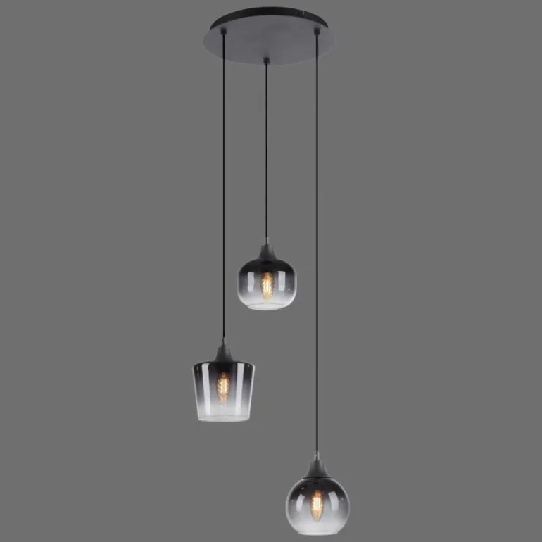 Suspension Leuchten-Direkt ZEA Noir, 3 lumières