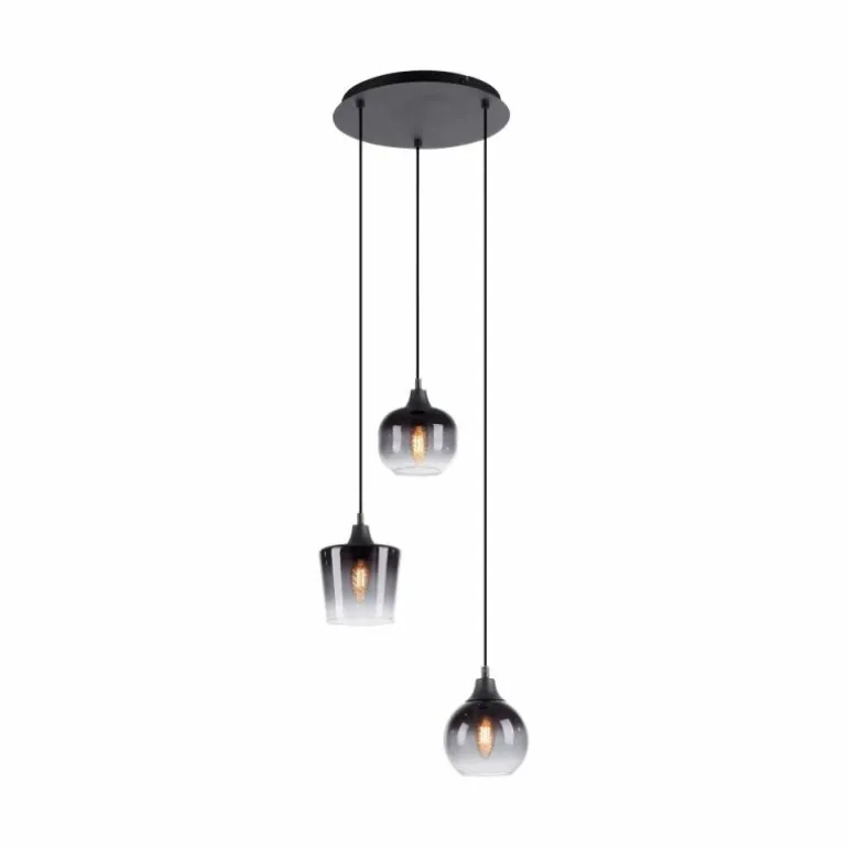 Suspension Leuchten-Direkt ZEA Noir, 3 lumières