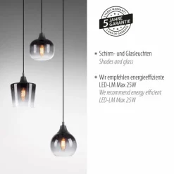 Suspension Leuchten-Direkt ZEA Noir, 3 lumières