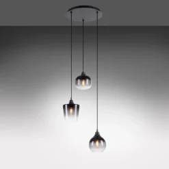 Suspension Leuchten-Direkt ZEA Noir, 3 lumières