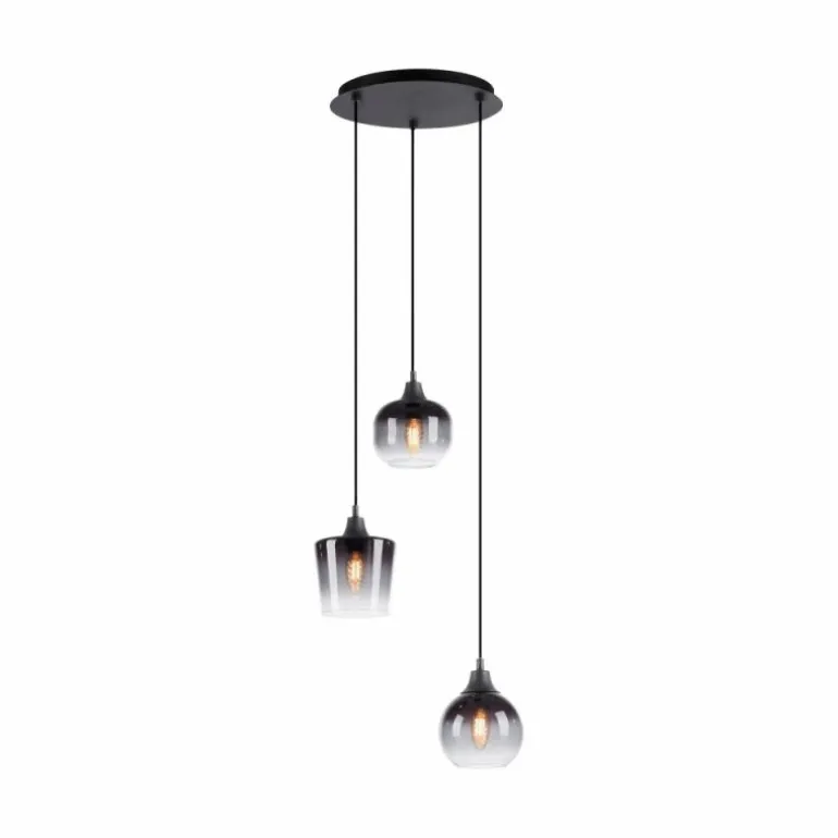 Suspension Leuchten-Direkt ZEA Noir, 3 lumières