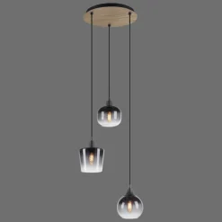 Suspension Leuchten-Direkt GREEN ZEA Écru, Noir, 3 lumières