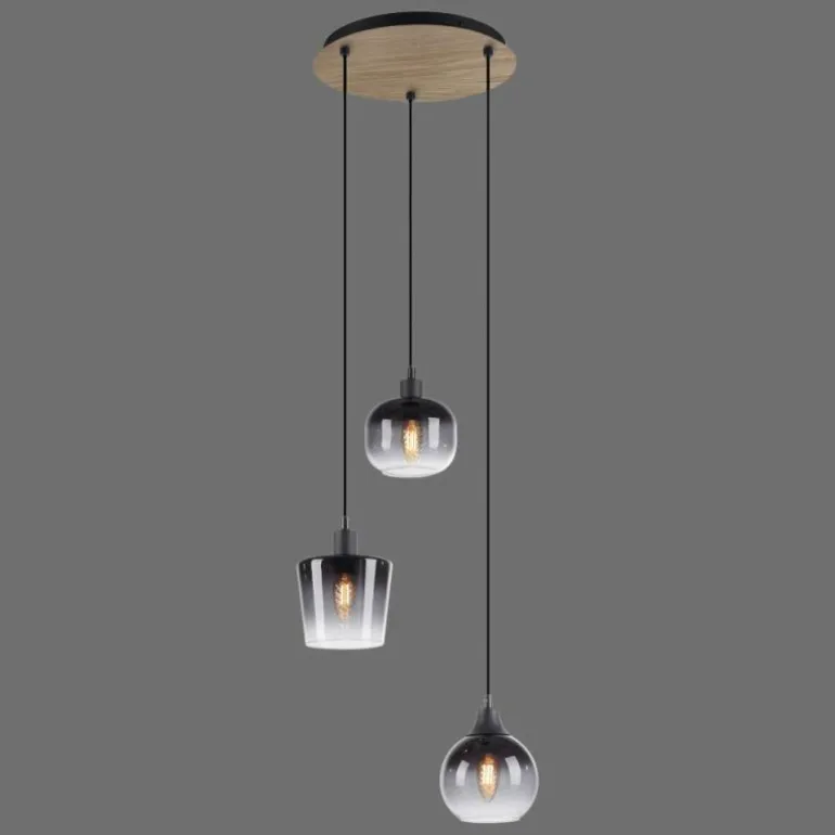 Suspension Leuchten-Direkt GREEN ZEA Écru, Noir, 3 lumières
