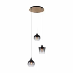 Suspension Leuchten-Direkt GREEN ZEA Écru, Noir, 3 lumières
