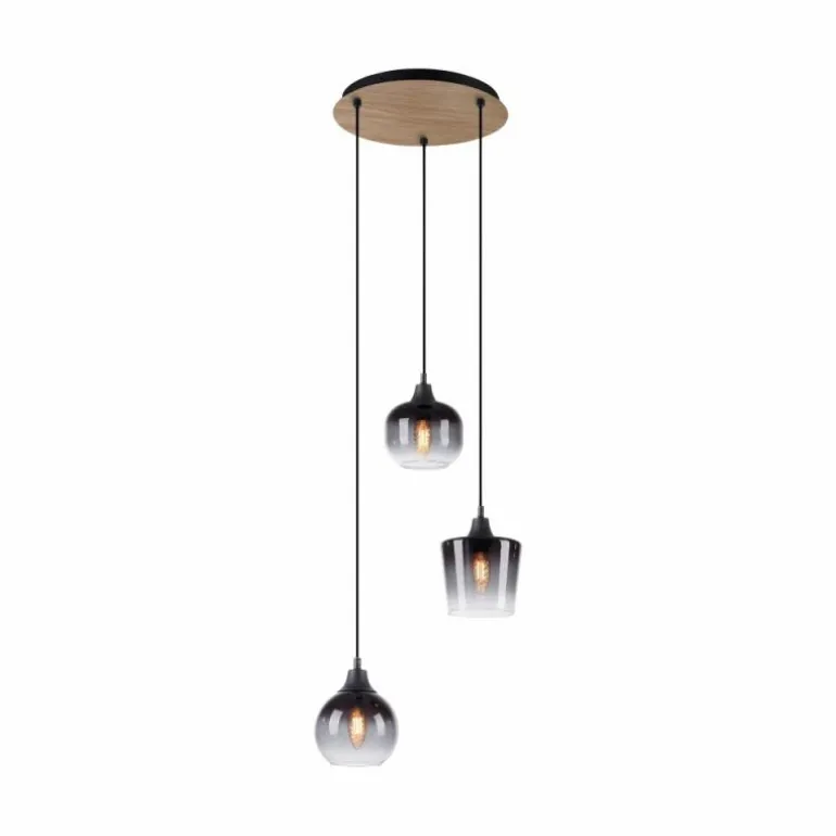 Suspension Leuchten-Direkt GREEN ZEA Écru, Noir, 3 lumières