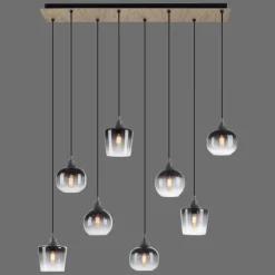 Suspension Leuchten-Direkt GREEN ZEA Écru, Noir, 8 lumières