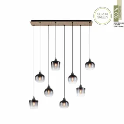 Suspension Leuchten-Direkt GREEN ZEA Écru, Noir, 8 lumières