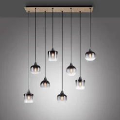 Suspension Leuchten-Direkt GREEN ZEA Écru, Noir, 8 lumières