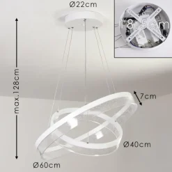 Suspension Lezha LED Blanc, 2 lumières