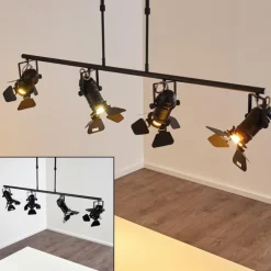 Suspension Lichinga Noir, 4 lumières