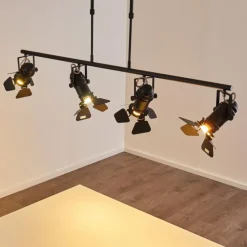 Suspension Lichinga Noir, 4 lumières