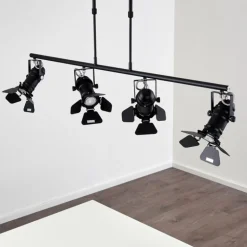 Suspension Lichinga Noir, 4 lumières