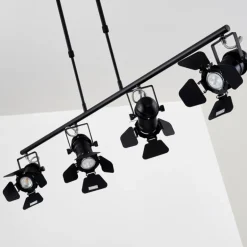Suspension Lichinga Noir, 4 lumières