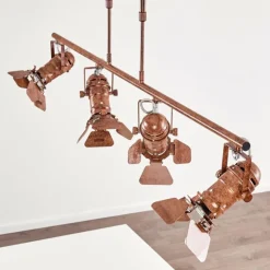 Suspension Lichinga Rouille, 4 lumières