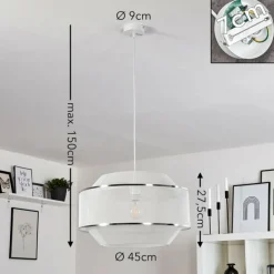 Suspension Limassol Blanc, 1 lumière