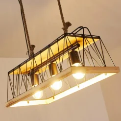 Suspension Logum Brun, Noir, 3 lumières