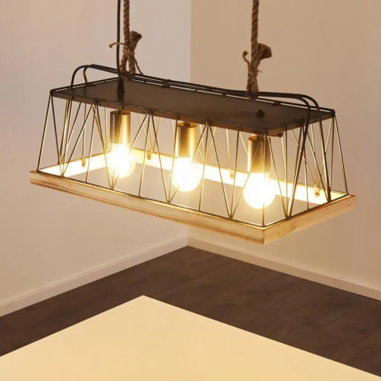 Suspension Logum Brun, Noir, 3 lumières