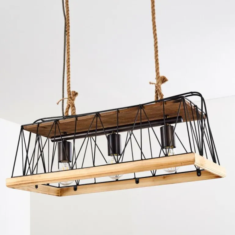 Suspension Logum Brun, Noir, 3 lumières