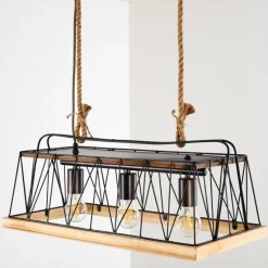 Suspension Logum Brun, Noir, 3 lumières