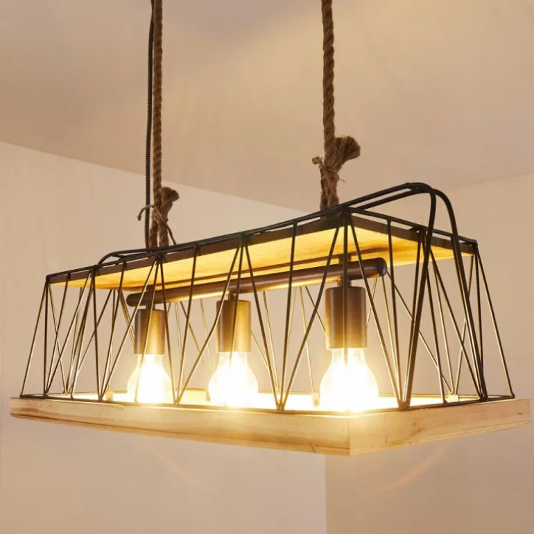 Suspension Logum Brun, Noir, 3 lumières