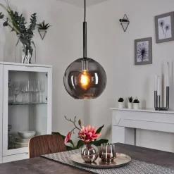 Suspension Loiulo Nickel mat, Argenté, 1 lumière